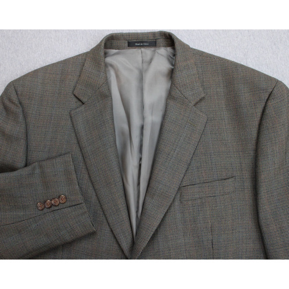 Lauren Ralph Lauren Blazer Mens 48R Houndstooth 100% Wool 2 Button Notch Label - Picture 1 of 11